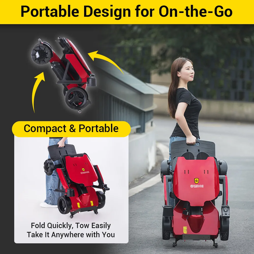 EASWE L10 electric wheelchair with adjustable seat height and headrest