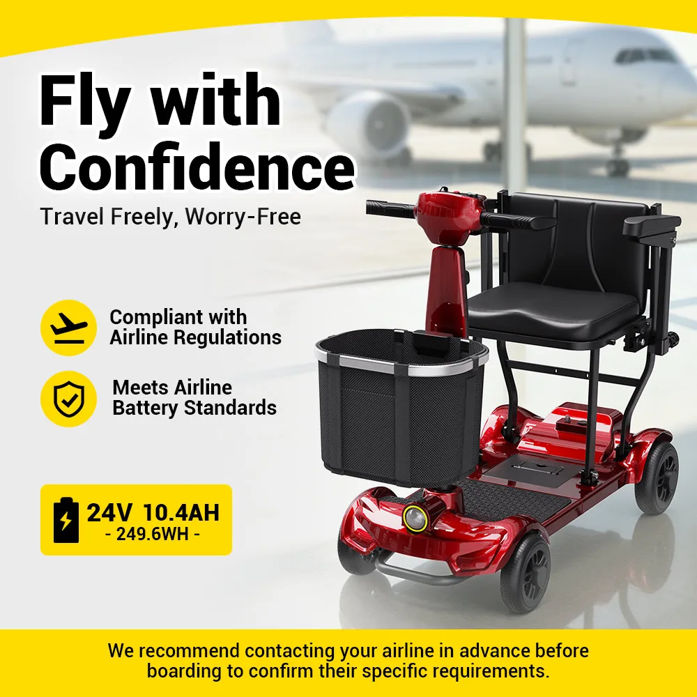 EASWE M10 foldable mobility scooter in red
