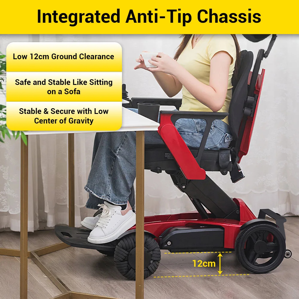 EASWE L10 electric wheelchair with adjustable seat height and headrest