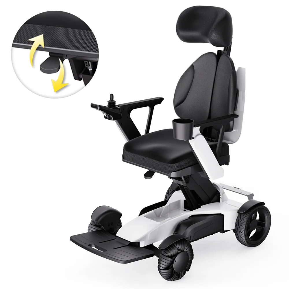 EASWE L10 electric wheelchair with adjustable seat height and headrest