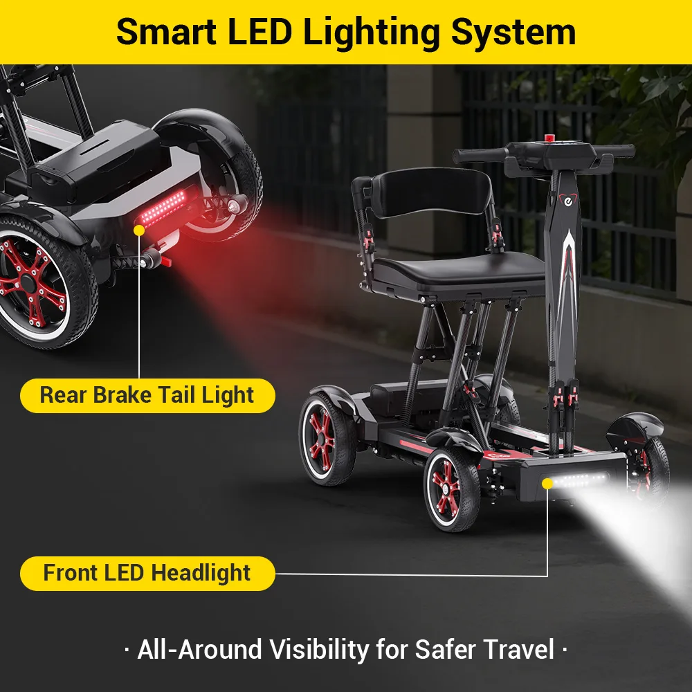 EASWE M20 carbon fiber mobility scooter, folding, in black