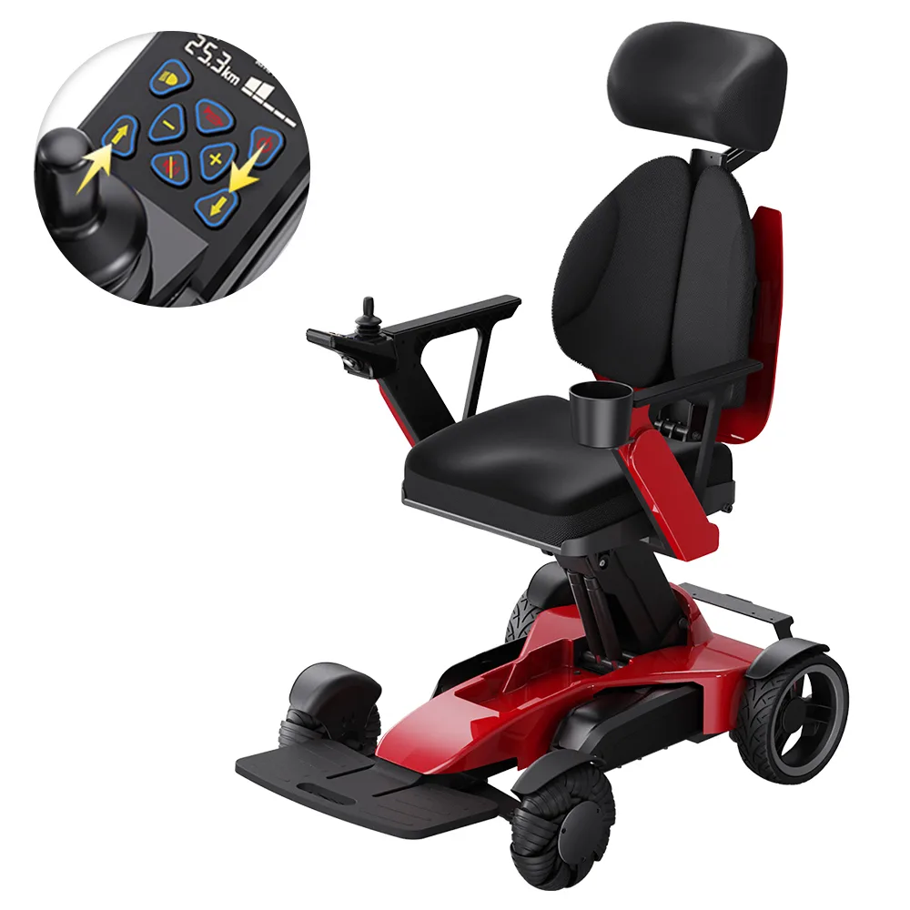 EASWE L10 electric wheelchair with adjustable seat height and headrest