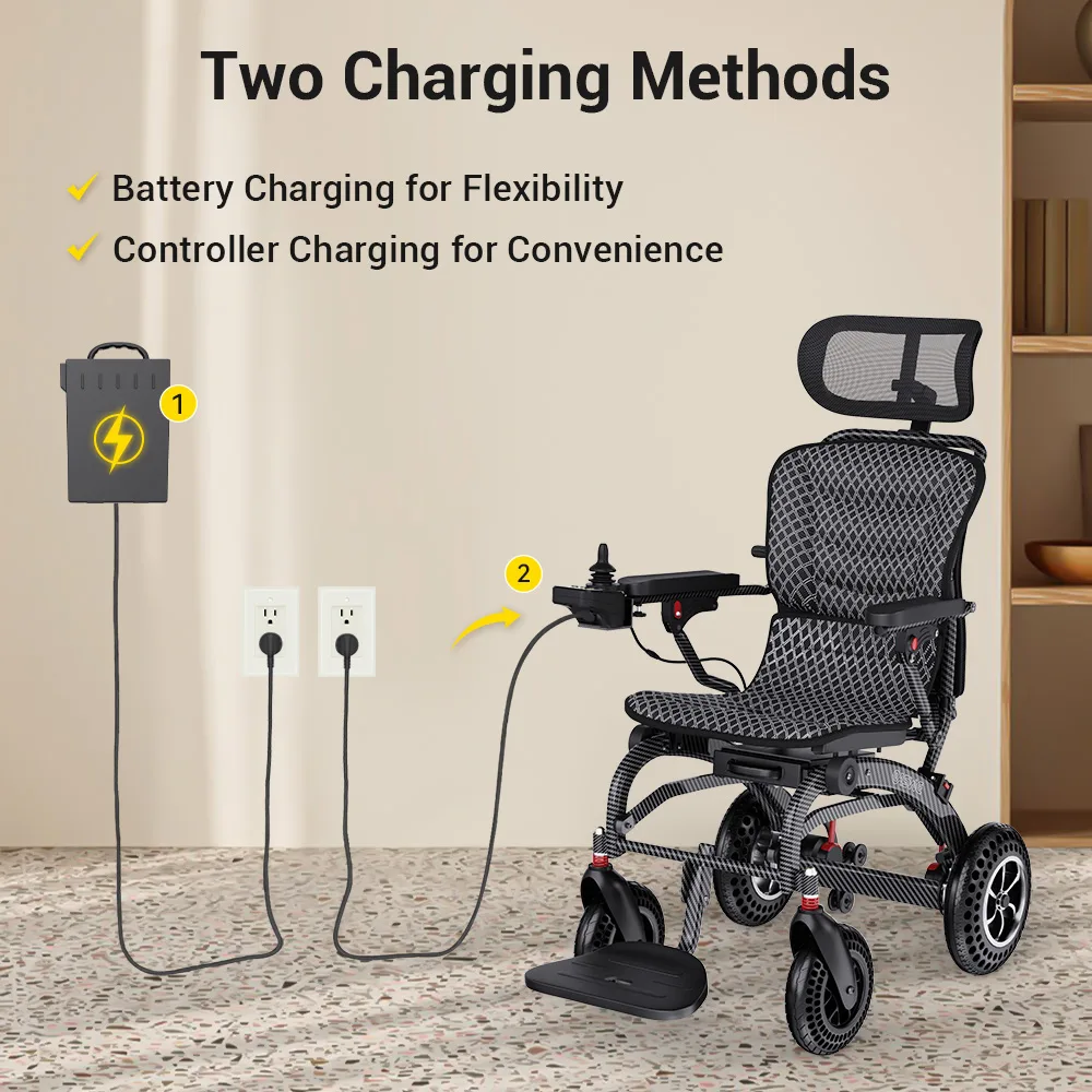EASWE B10 foldable electric wheelchair with headrest