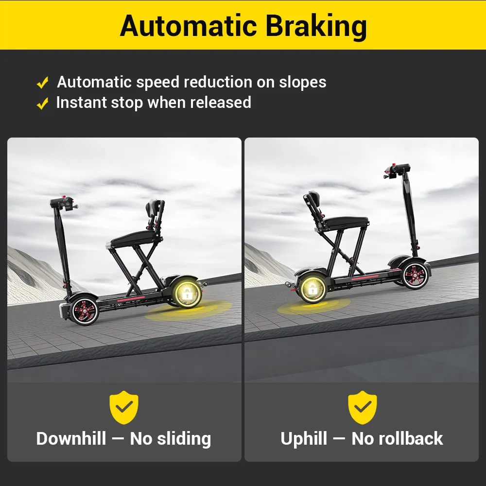 EASWE M20 carbon fiber mobility scooter, folding, in black