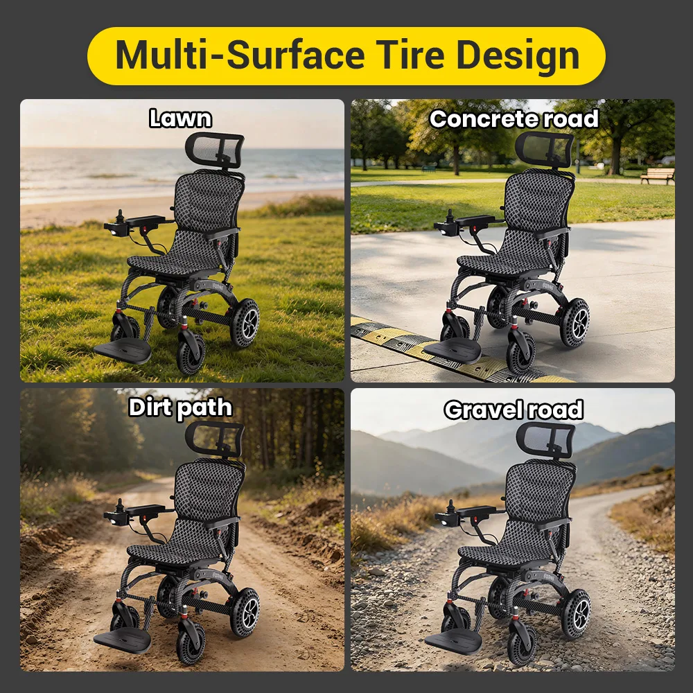 EASWE B10 foldable electric wheelchair with headrest