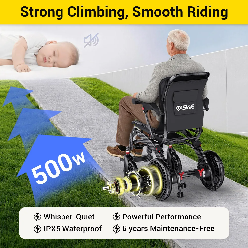 EASWE B20 folding power wheelchair with large rear wheels