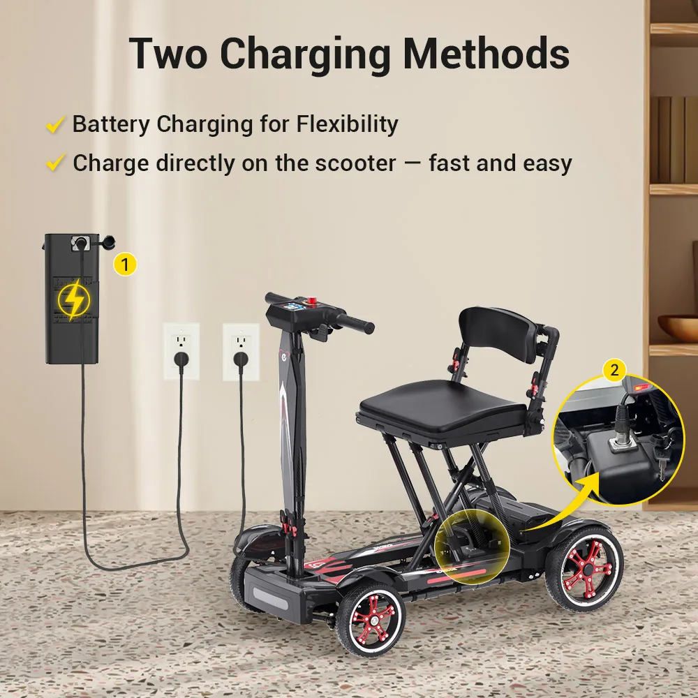 EASWE M20 carbon fiber mobility scooter, folding, in black