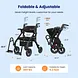Vocic Z55 Versatile 2-in-1 Rollator Walker & Transport Chair