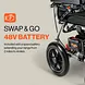 SuperHandy GoRide 2 Plus Lightweight Foldable Electric Wheelchair, 300 lb Capacity - GUT188