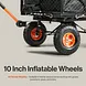SuperHandy Towable Garden Cart with Quick Dump, 10" Tires - GUO109