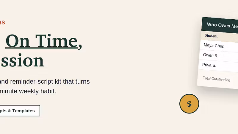 Solo Tutor Get-Paid Kit