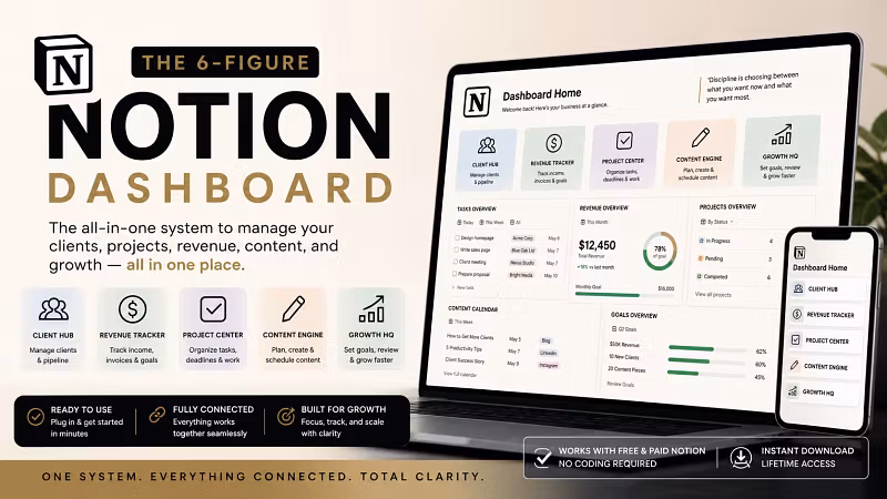 The 6 Figure Notion Dashboard