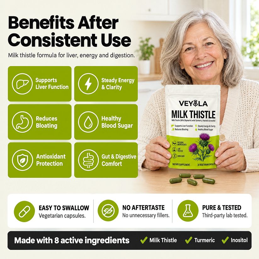 Six benefits of Veyola Milk Thistle after consistent use