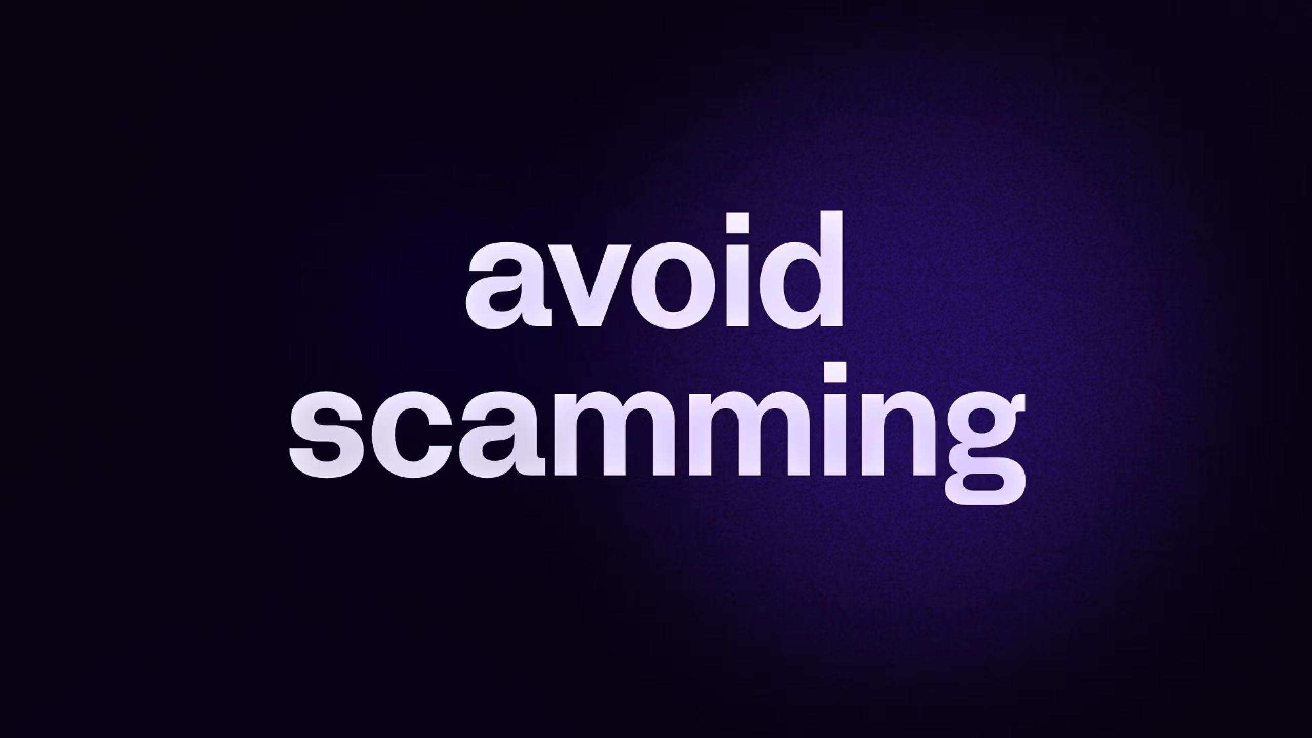 avoid scamming