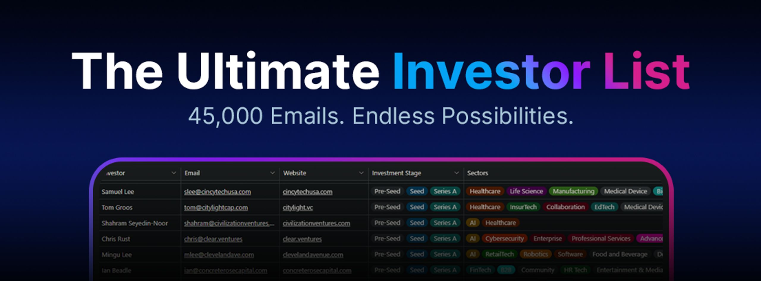 Ultimate Investor List