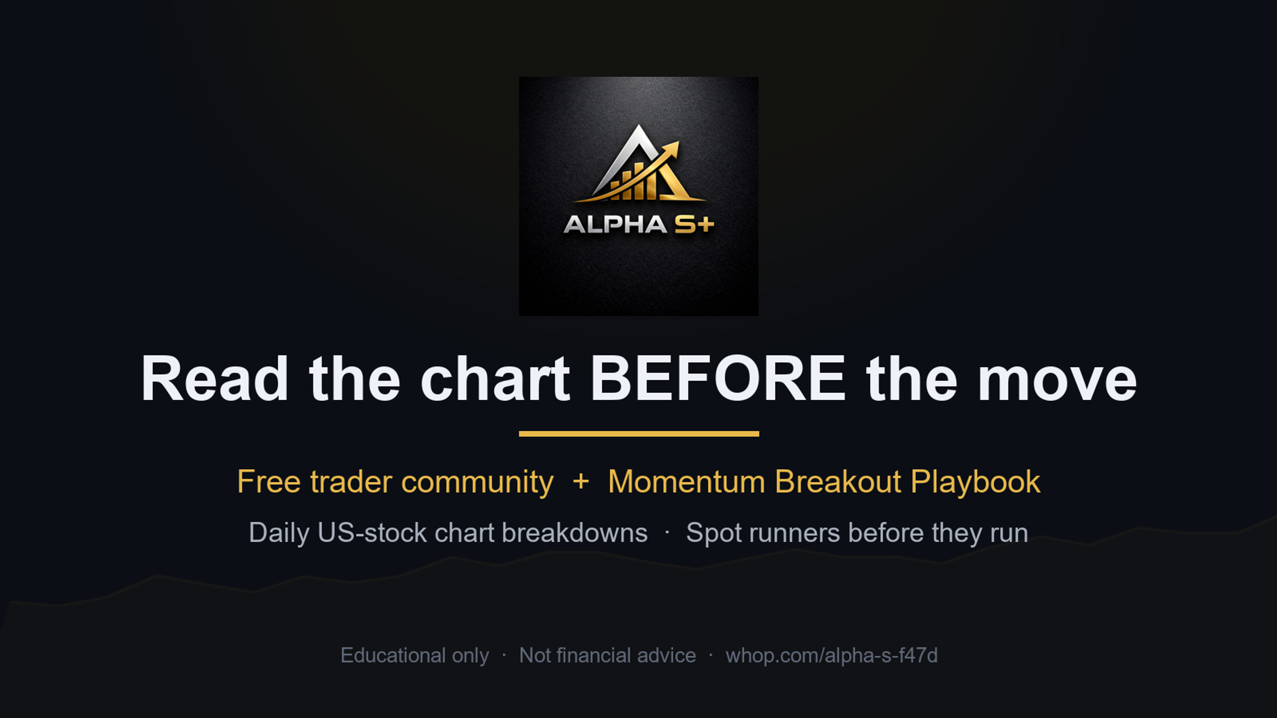 ALPHA S+ · Free Trader Community + Momentum Playbook